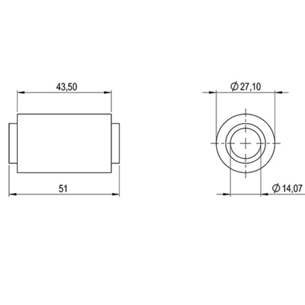 Takahaarukan pusla 14x27x4351mm Drac Rieju MRT, MRX, RS2, SMX, Spike, Tango (2)