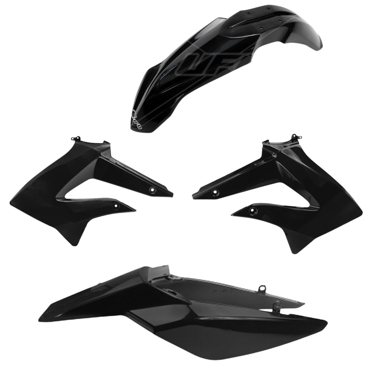 Katesarja + etulokasuoja musta, Derbi DRD X-Treme 11-17, Gilera RCR, SMT 11-17