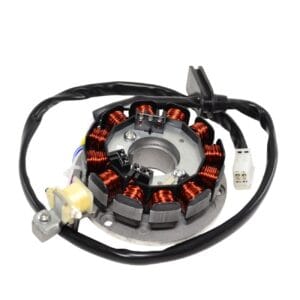 Staattori + pohjalevy Moric 12-kääminen Beta RR, Fantic, Rieju MRT, Yamaha DT (Minarelli AM6)