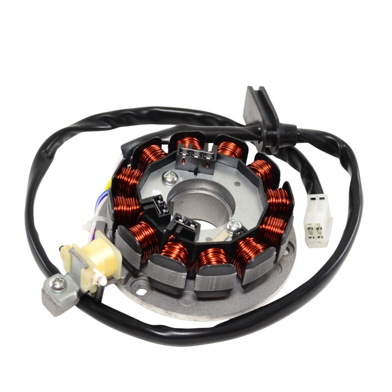 Staattori + pohjalevy Moric 12-kääminen Beta RR, Fantic, Rieju MRT, Yamaha DT (Minarelli AM6)