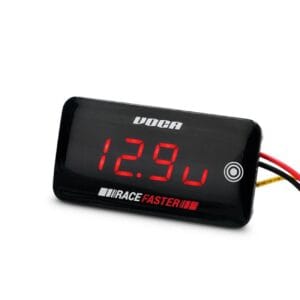 Voca Racing Slim-Touch Led lämpö- ja jännitemittari 0-120°C 8-18V (Punainen)