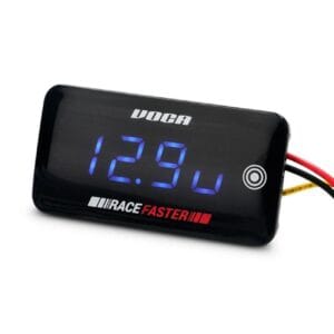 Voca Racing Slim-Touch Led lämpö- ja jännitemittari 0-120°C 8-18V (Sininen)